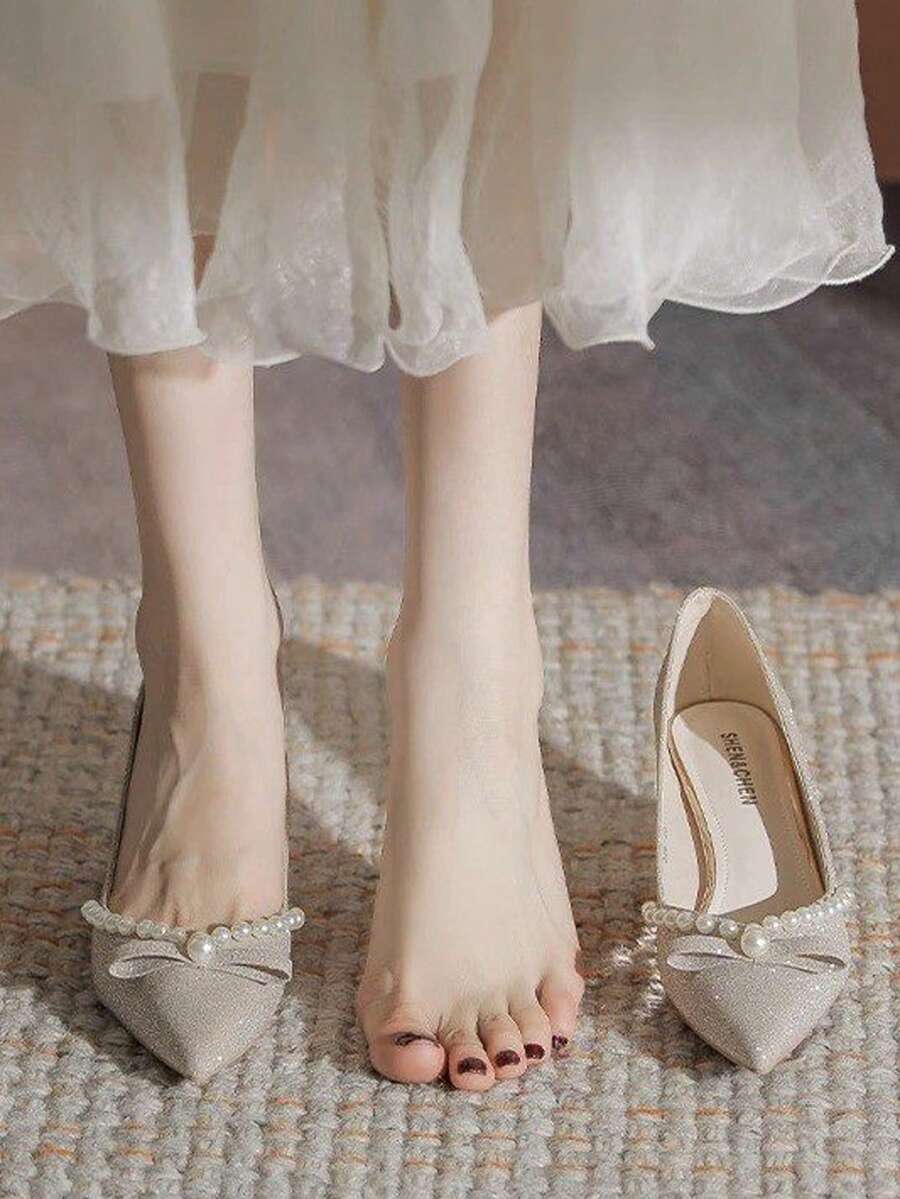 Zapatos De Tacón Alto Para Mujer - Champán - Ver 1