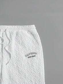 GENTILAND Nam Đồ họa Chữ cái Eo dây rút Quần thể thao - trắng - Xem 3