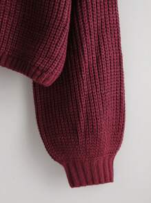 EMERY ROSE 纯色落肩短款毛衣，长袖上衣