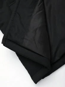 Manfinity Homme Men's Loose Fit Padded Coat With Letter Graphic And Zip-Up Closure - Black - View 6