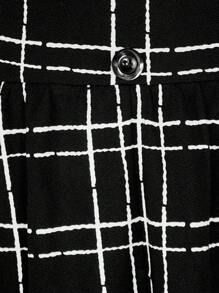 SHEIN LUNE 大碼格紋印花半身裙 - 黑與白 - 查看 4