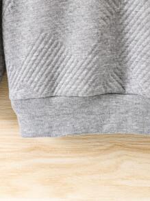 SHEIN Young Boy Asymmetrical Neck Sweatshirt Chic Outfits For Autumn/Winter - Grey - View 4