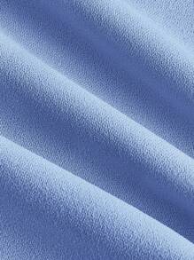 SHEIN MOD Bow Front Double Breasted Overall Dress Without Blouse - Baby Blue - View 4