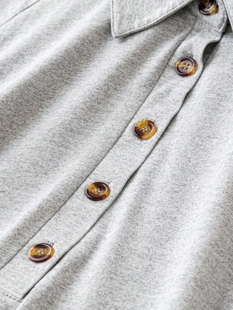 Plus Kangaroo Pocket Half Button Sweatshirt