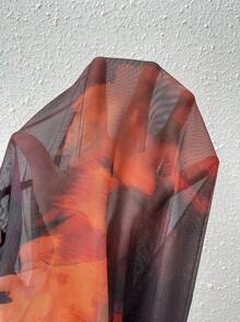 Chiquease Đầm Maxi Cổ Xếp Ly Tie Dye Trang Phục Cho Nữ - Nhiều màu - Xem 4