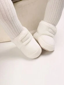嬰幼兒時尚冬季室內外平底保暖靴 - 白色 - 查看 3