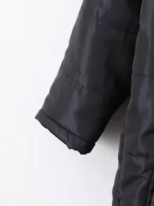 男童毛绒装饰连帽棉服外套（不含毛衣）