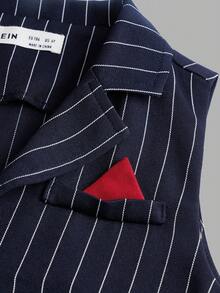 男小童條紋圖案西裝外套背心和褲子&前蝴蝶結襯衫 - 彩色 - 查看 12