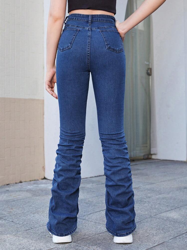 Teen Girl Slant Pocket Stacked Jeans