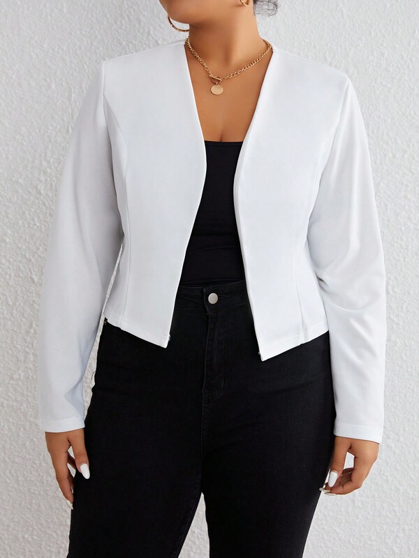 EMERY ROSE Plus un blazer solid cu față deschisă
