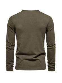 男士T恤 - 軍綠色 - 查看 3