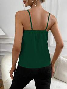 Chiquease 蕾絲拼接吊帶上衣 - 墨綠色 - 查看 2