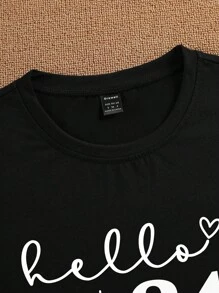 SHEIN LUNE Digital Printed Short Sleeve T-shirt