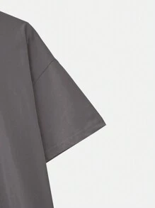 ROMWE Academia 貓圖案T恤 - 灰色 - 查看 3