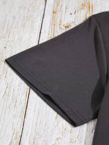 SHEIN Unity 豹紋&南瓜圖案T恤 - 深灰色 - 查看 3