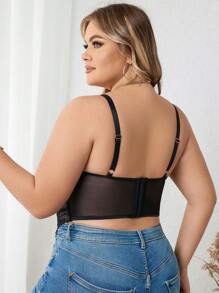 Sujetador con aros y encaje floral con recortes, lencería