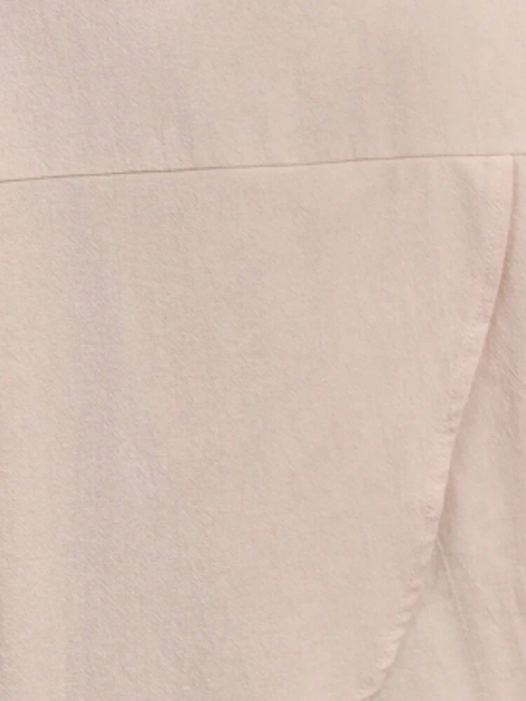 Solid Knot Cuff Flare Sleeve Blouse Fall Cloth For Women