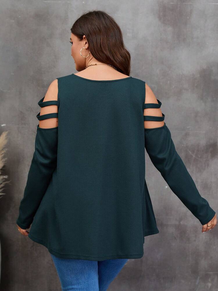 Plus Cold Shoulder Cut Out Tee
