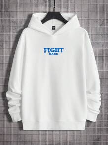 Manfinity RebelGame Men Letter Graphic Hoodie - White - View 1