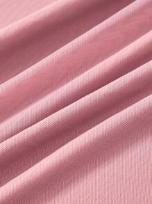 SHEIN MOD Vestido camisola fruncido con ribete de volantes - Rosa - Ver 4