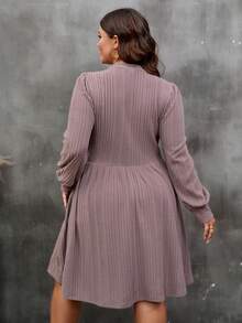 SHEIN LUNE Talla grande Vestido con estampado de letra - Rosa - Ver 2