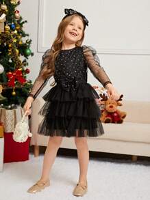 年輕女孩們套裝適用於聖誕 - 黑色 - 查看 1