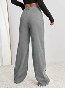 SHEIN EZwear Star Print Wide Leg Pants - Grey - View 2