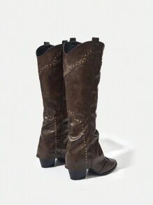 SheIn ICON Women's Fashionable Boots - Brown - View 9