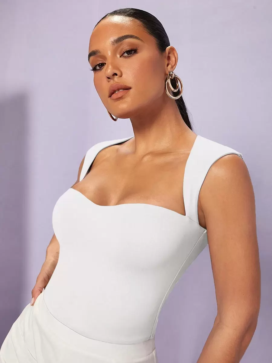 Silquee 雞心領口素色背心上衣