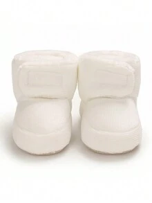 嬰幼兒時尚冬季室內外平底保暖靴 - 白色 - 查看 4