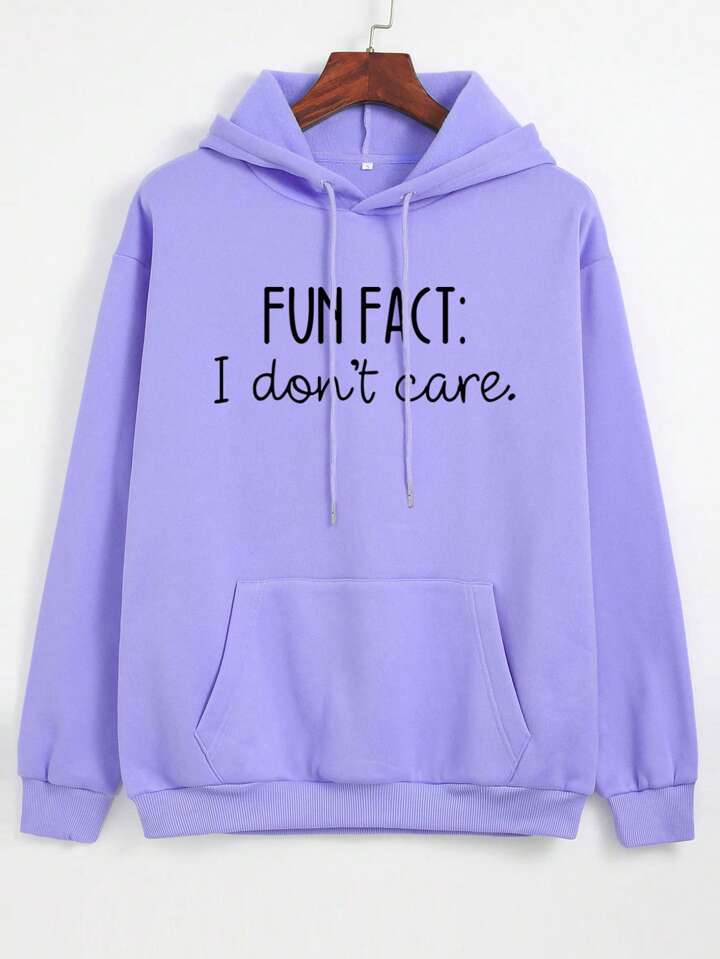 Slogan Graphic Thermal Lined Drawstring Hoodie | SHEIN USA