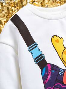 SHEIN X Care Bears 小男孩卡通圖案套頭衫和褲子