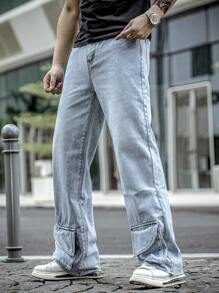 Manfinity LEGND Men Flap Pocket Detail Straight Leg Jeans
