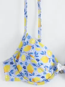 Áo bikini gọng in họa tiết hoa và chanh mùa hè - Nhiều màu - Xem 5