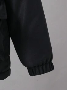 Tween Boy 1 件熊装饰毛绒装饰泰迪熊衬里连帽加厚外套