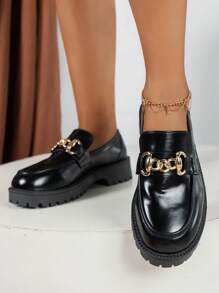 女式坡跟厚底鞋 - 黑色 - 查看 2