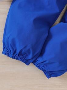 SHEIN Young Girl Car & Letter Graphic Tee & Pants & Bag - Blue - View 8