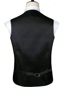 Men 1pc Vertical Striped Waistcoat