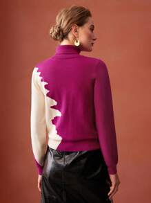 MOTF PREMIUM TWO-TONE TURTLENECK SWEATER - Multicolor - View 7