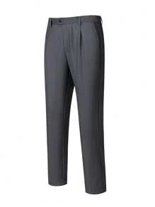 Manfinity Mode Men Fold Pleated Suit Pants - Dark Grey - View 1