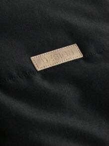 SHEIN Tween Boy Patched Detail 3D Ears Design Hooded Padded Coat,In Fall/Winter - Black - View 5