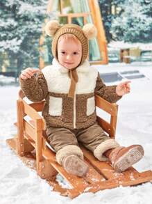 SHEIN 男嬰雙色法蘭絨夾克 - 彩色 - 查看 2