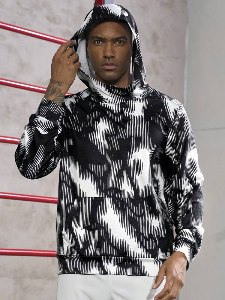 Men Allover Print Sports Sweatshirt Men Sweatshirt