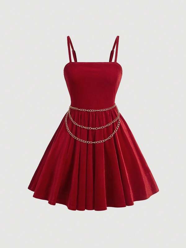 SHEIN MOD Chain Detail Cami Dress SHEIN UK