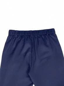 Manfinity Mode Men Solid Slant Pocket Suit Pants Without Belt - Royal Blue - View 5