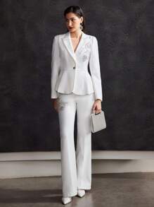 MOTF PREMIUM FLORAL BEADED SUIT PANTS