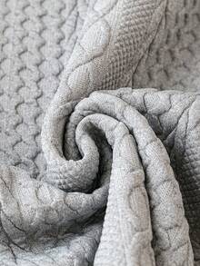 SHEIN LUNE Plus Solid Drop Shoulder Sweatshirt - Grey - View 4