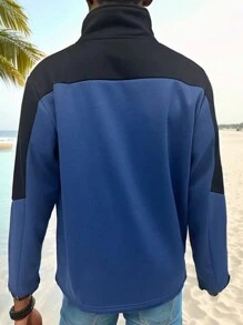 Manfinity Sport Corelite Boyfriend Style Men Colorblock Zip Up Slant Pocket Sports Jacket Workout Tops - Multicolor - View 2