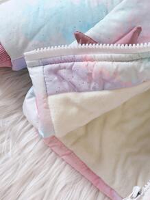 Áo khoác có mũ trùm đầu vá hình ngôi sao nhuộm loang cho bé gái - Nhiều màu - Xem 4