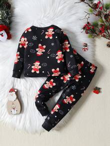 Baby Boy Christmas Print Snug Fit PJ Set For Christmas - Multicolor - View 2